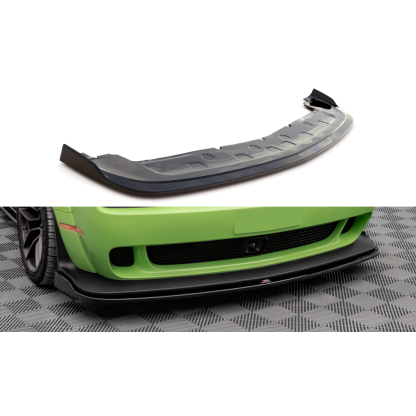 Maxton Design spoiler pod přední nárazník pro Dodge Challenger MK3 SRT Hellcat Widebody, černý lesklý plast ABS