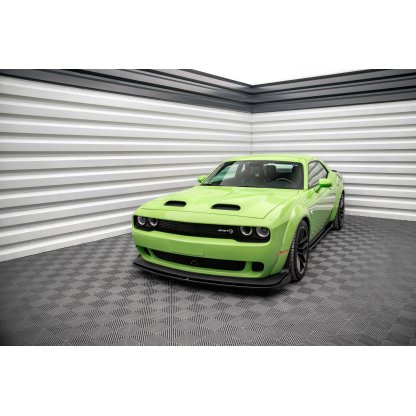 Maxton Design spoiler pod přední nárazník pro Dodge Challenger MK3 SRT Hellcat Widebody, černý lesklý plast ABS