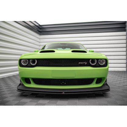 Maxton Design spoiler pod přední nárazník pro Dodge Challenger MK3 SRT Hellcat Widebody, černý lesklý plast ABS