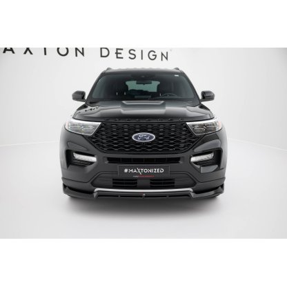 Maxton Design spoiler pod přední nárazník pro Ford Explorer XLT Mk6, černý lesklý plast ABS