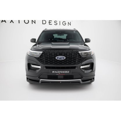 Maxton Design spoiler pod přední nárazník pro Ford Explorer XLT Mk6, černý lesklý plast ABS