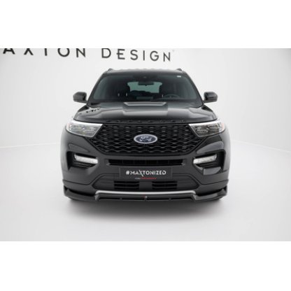 Maxton Design spoiler pod přední nárazník pro Ford Explorer XLT Mk6, černý lesklý plast ABS
