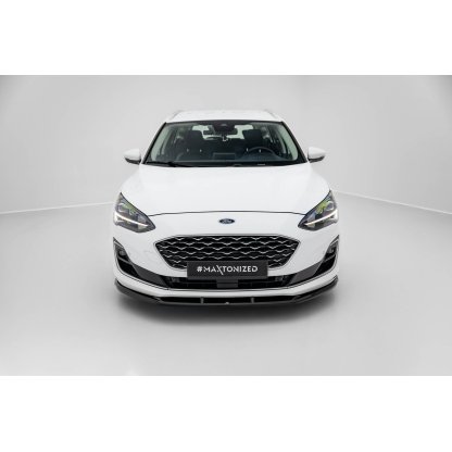 Maxton Design spoiler pod přední nárazník pro Ford Focus Mk4, černý lesklý plast ABS, Vignale, Estate/Hatchback