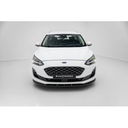 Maxton Design spoiler pod přední nárazník pro Ford Focus Mk4, černý lesklý plast ABS, Vignale, Estate/Hatchback