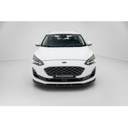 Maxton Design spoiler pod přední nárazník pro Ford Focus Mk4, černý lesklý plast ABS, Vignale, Estate/Hatchback