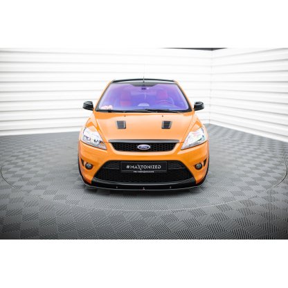 Maxton Design spoiler pod přední nárazník pro Ford Focus ST Mk2 Facelift, černý lesklý plast ABS