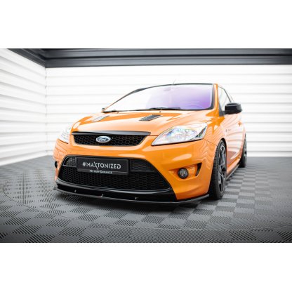 Maxton Design spoiler pod přední nárazník pro Ford Focus ST Mk2 Facelift, černý lesklý plast ABS