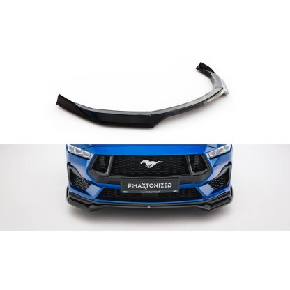 Maxton Design spoiler pod přední nárazník pro Ford Mustang Mk7 GT, černý lesklý plast ABS