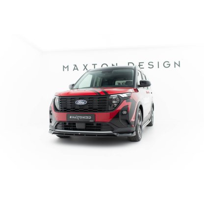 Maxton Design spoiler pod přední nárazník pro Ford Tourneo Courier Mk2, černý lesklý plast ABS