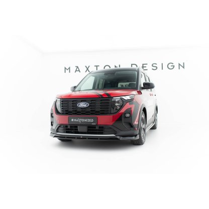 Maxton Design spoiler pod přední nárazník pro Ford Tourneo Courier Mk2, černý lesklý plast ABS