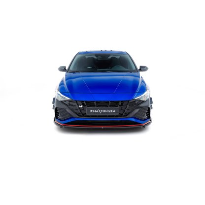Maxton Design spoiler pod přední nárazník pro Hyundai Elantra N Mk7, černý lesklý plast ABS