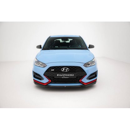 Maxton Design spoiler pod přední nárazník pro Hyundai Veloster N Mk2, černý lesklý plast ABS