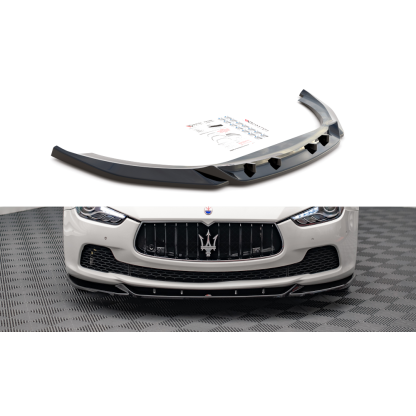 Maxton Design spoiler pod přední nárazník pro Maserati Ghibli Mk3, černý lesklý plast ABS