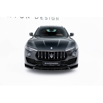 Maxton Design spoiler pod přední nárazník pro Maserati Levante Mk1 GT Facelift, černý lesklý plast ABS