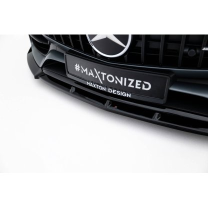 Maxton Design spoiler pod přední nárazník pro Mercedes AMG GT C C190 Facelift, černý lesklý plast ABS