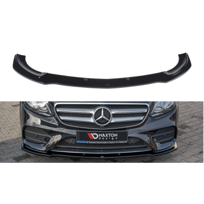 Maxton Design spoiler pod přední nárazník pro Mercedes třída E W213/Sedan/AMG-Line, černý lesklý plast ABS