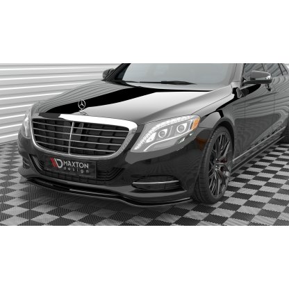 Maxton Design spoiler pod přední nárazník pro Mercedes třída S W222 Standard, černý lesklý plast ABS