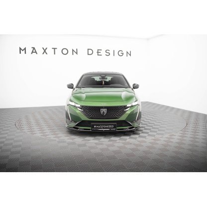 Maxton Design spoiler pod přední nárazník pro Peugeot 308 GT Mk3, černý lesklý plast ABS, SW/Hatchback