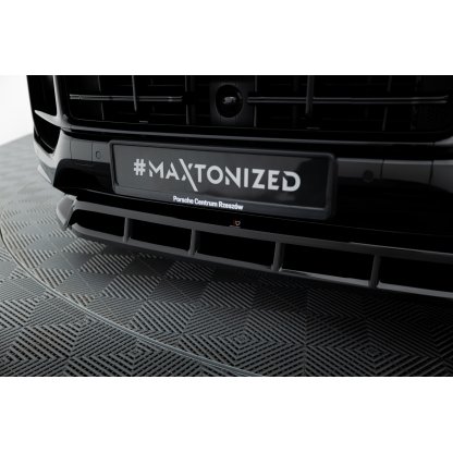 Maxton Design spoiler pod přední nárazník pro Porsche Cayenne Mk3 Facelift, černý lesklý plast ABS, Turbo E-Hybrid, Sport Design SUV / Coupe - S/ E-Hybrid/ S E-Hybrid