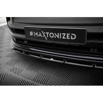 Maxton Design spoiler pod přední nárazník pro Porsche Macan GTS Mk1 Facelift 2, černý lesklý plast ABS