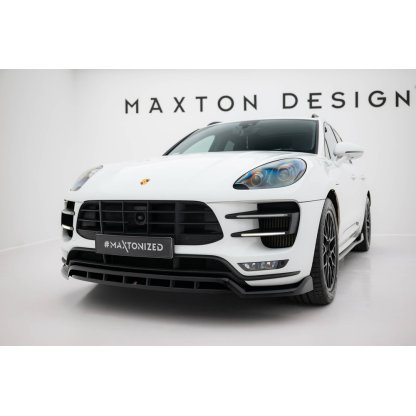 Maxton Design spoiler pod přední nárazník pro Porsche Macan Mk1, černý lesklý plast ABS, Turbo