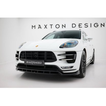 Maxton Design spoiler pod přední nárazník pro Porsche Macan Mk1, černý lesklý plast ABS, Turbo