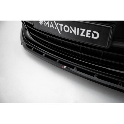 Maxton Design spoiler pod přední nárazník pro Porsche Panamera 4S 971, 971 E-Hybrid, černý lesklý plast ABS