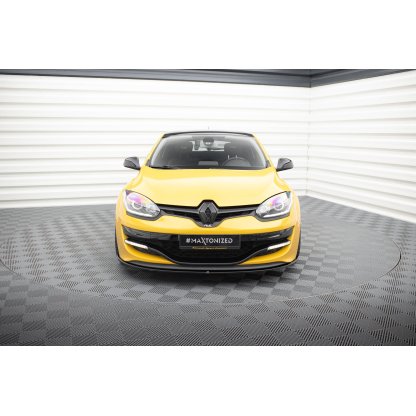 Maxton Design spoiler pod přední nárazník pro Renault Megane RS Mk3, černý lesklý plast ABS, ver. 1