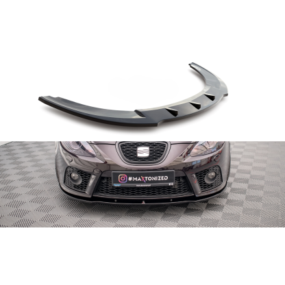 Maxton Design spoiler pod přední nárazník pro Seat Leon Cupra Mk2, černý lesklý plast ABS
