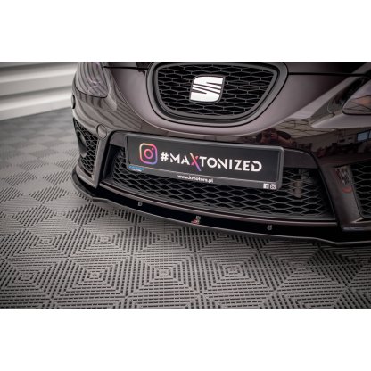 Maxton Design spoiler pod přední nárazník pro Seat Leon Cupra Mk2, černý lesklý plast ABS