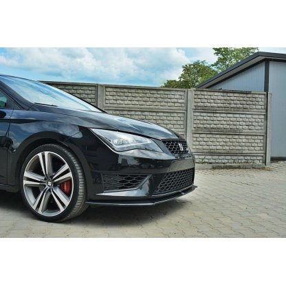 Maxton Design spoiler pod přední nárazník pro Seat Leon Cupra Mk3, černý lesklý plast ABS