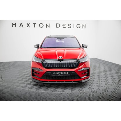 Maxton Design spoiler pod přední nárazník pro Škoda Enyaq iV RS Mk1, černý lesklý plast ABS