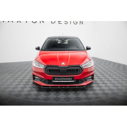 Maxton Design spoiler pod přední nárazník pro Škoda Fabia Mk4, černý lesklý plast ABS, Monte Carlo