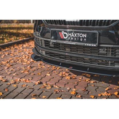 Maxton Design spoiler pod přední nárazník pro Škoda Karoq Sportline 2017-, černý lesklý plast ABS