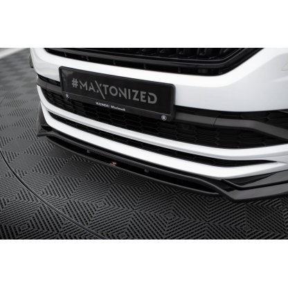 Maxton Design spoiler pod přední nárazník pro Škoda Kodiaq Sportline 2016-, černý lesklý plast ABS