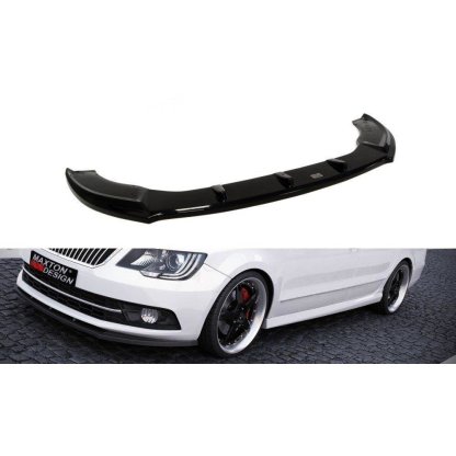 Maxton Design spoiler pod přední nárazník pro Škoda Superb Mk2 Facelift, černý lesklý plast ABS