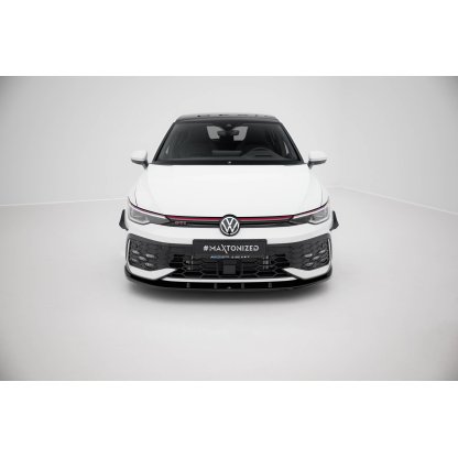 Maxton Design spoiler pod přední nárazník pro Volkswagen Golf GTE Mk8 Facelift, černý lesklý plast ABS