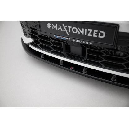 Maxton Design spoiler pod přední nárazník pro Volkswagen Golf GTI Mk8 Facelift, černý lesklý plast ABS