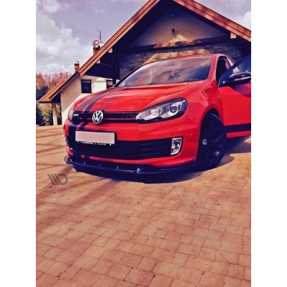 Maxton Design spoiler pod přední nárazník pro Volkswagen Golf Mk6, černý lesklý plast ABS, Edition 35