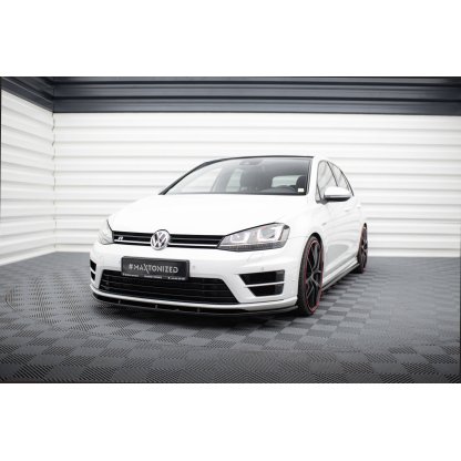 Maxton Design spoiler pod přední nárazník pro Volkswagen Golf R-Line Mk7, černý lesklý plast ABS