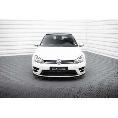 Maxton Design spoiler pod přední nárazník pro Volkswagen Golf R-Line Mk7, černý lesklý plast ABS