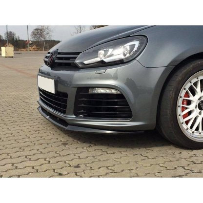 Maxton Design spoiler pod přední nárazník pro Volkswagen Golf R Mk6, černý lesklý plast ABS, Cupra look