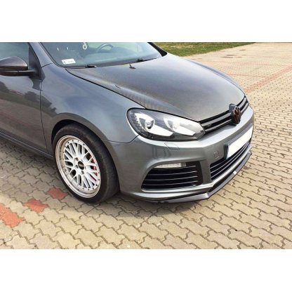 Maxton Design spoiler pod přední nárazník pro Volkswagen Golf R Mk6, černý lesklý plast ABS, Cupra look