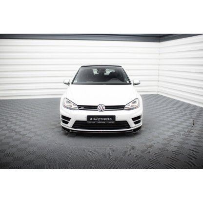 Maxton Design spoiler pod přední nárazník pro Volkswagen Golf R Mk7, černý lesklý plast ABS, ver. 2