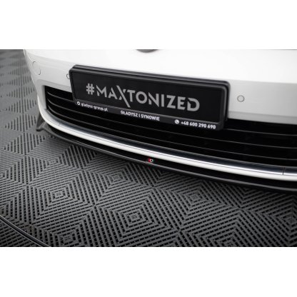 Maxton Design spoiler pod přední nárazník pro Volkswagen Golf R Mk7, černý lesklý plast ABS, ver. 2