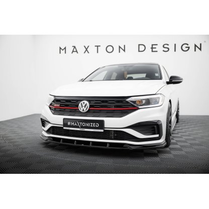 Maxton Design spoiler pod přední nárazník pro Volkswagen Jetta Mk7 GLI, černý lesklý plast ABS