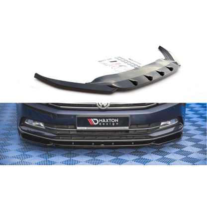 Maxton Design spoiler pod přední nárazník pro Volkswagen Passat Mk8 (B8), černý lesklý plast ABS