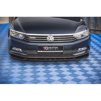 Maxton Design spoiler pod přední nárazník pro Volkswagen Passat Mk8 (B8), černý lesklý plast ABS