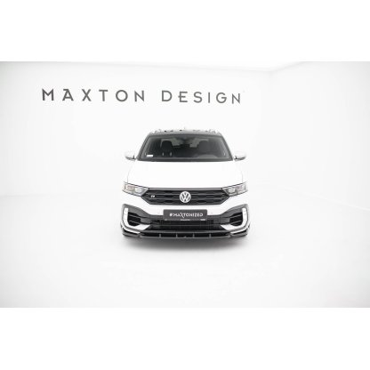 Maxton Design spoiler pod přední nárazník pro Volkswagen T-roc R Mk1, černý lesklý plast ABS