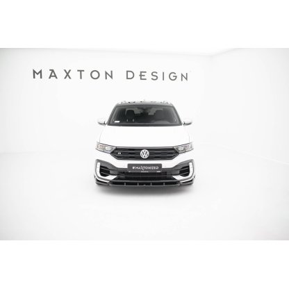 Maxton Design spoiler pod přední nárazník pro Volkswagen T-roc R Mk1, černý lesklý plast ABS